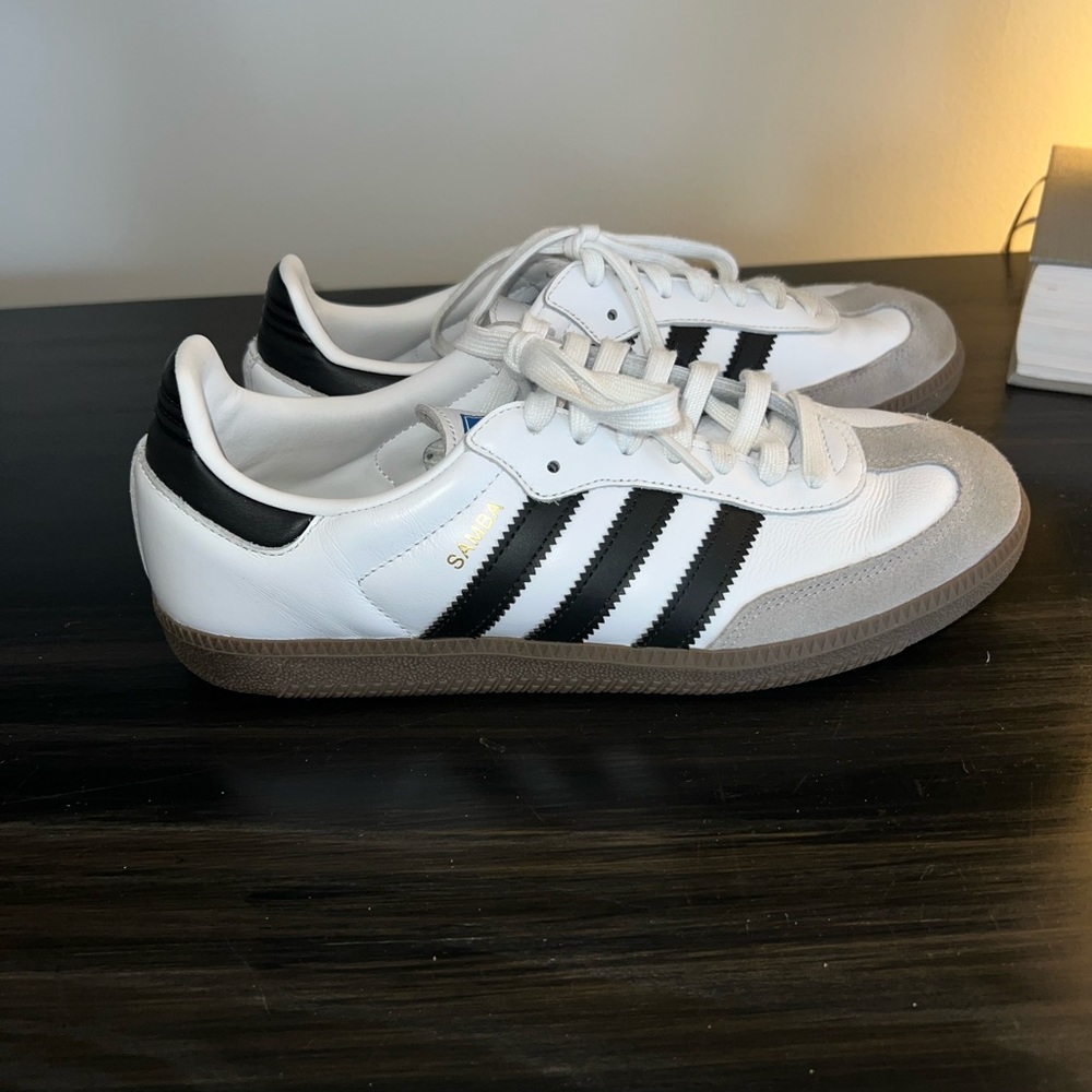 Adidas Samba White and Black Trainers
